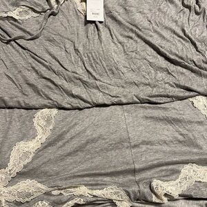 Cacique Gray and Cream Lace Sleepwear